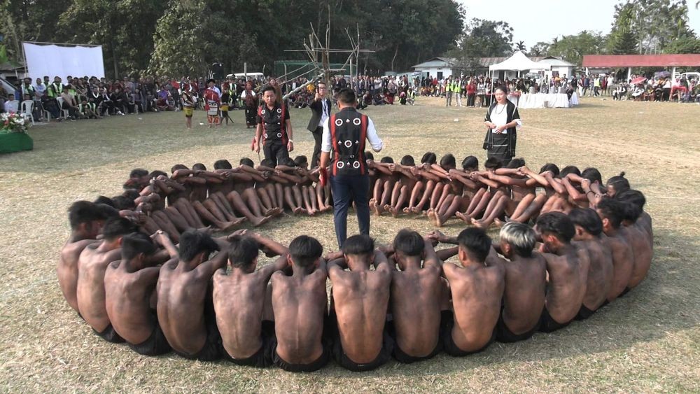 The cultural troupe of Aghunaqa area presenting ‘Imunopi Sujo Sujo’ during the ‘Experiencing God Together through Culture’ programme held in Niuland on February 4. (Morung Photo)